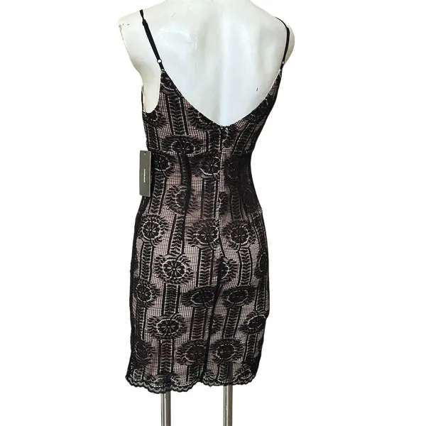 Women's Black Lace Bodycon Dress Sleeveless V-Neck Party S - Image 3