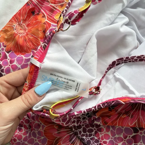 NWT Simply Fit Tropical Tankini Top Swimsuit Womens‎ Large Floral Pink Feminine - Image 8