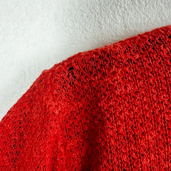 Free People Ribbed Knit Cardigan Orange Button Front Size‎ Medium - Image 4