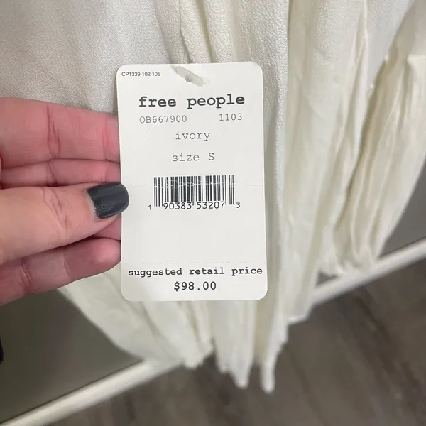 Free People NEW Drift Away Cold Shoulder Balloon Sleeves Tunic‎ Dress Small - Image 7