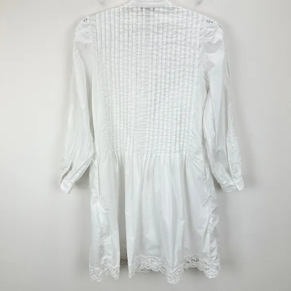 Madewell Pintucked Eyelet Mini Dress Boho Cotton Cottagecore White XXS NWT - Image 14