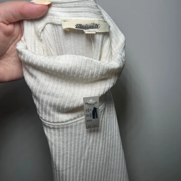 NWT Madewell Ribbed Turtleneck Long-Sleeve Tee cream women's medium minimal - Image 6
