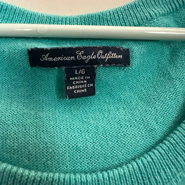 American Eagle Outfitters Teal Knit Sweater - Image 2