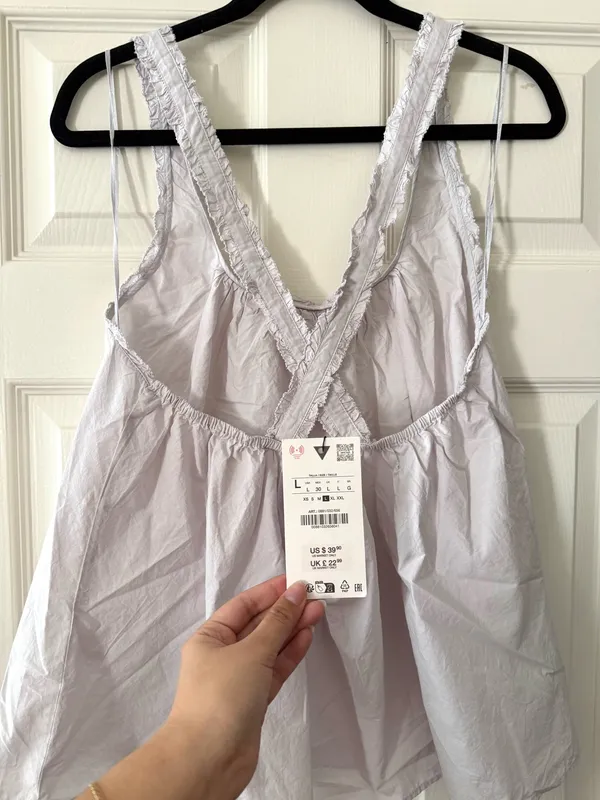 BNWT Zara Light Lilac Poplin Strappy Top - Image 8