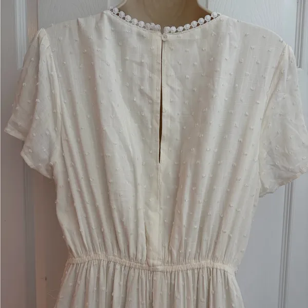 Aakaa NWT Womens Large‎ Ivory Swiss Dot Lace Boho Cottagecore Maxi Dress - Image 5