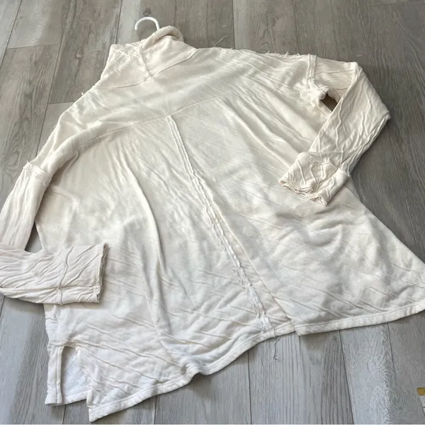 Free People Top mockneck baggy oversize womens Cream (large) boho artsy lagenlook - Image 4