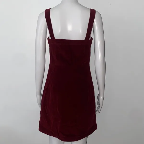 Hollister Maroon Corduroy Button-Down Dress - Image 5