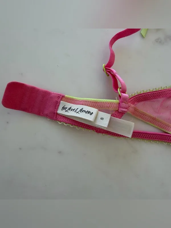 For Love And Lemons Pink Lace Underwire Bra - Image 3