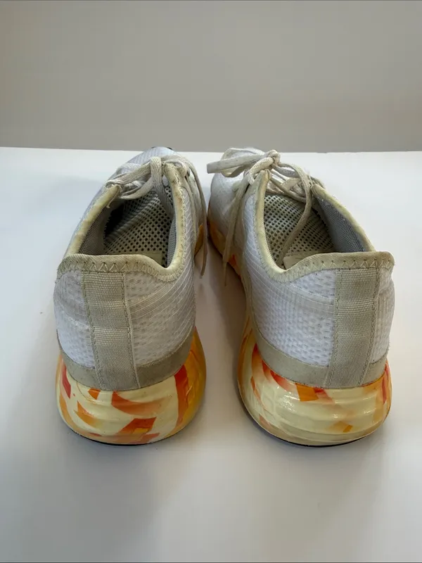 Reebok White Running Sneakers with Orange Yellow Marble Midsole - Image 2