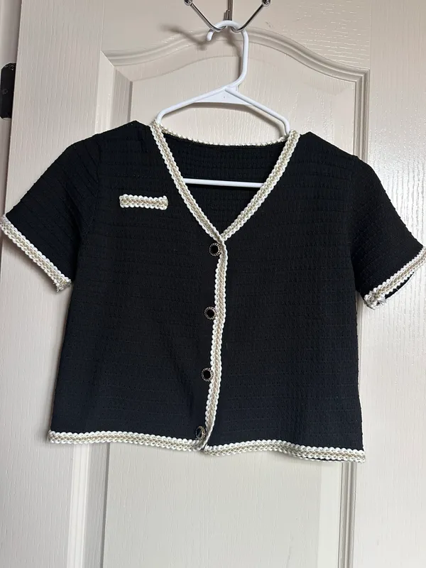 Tweed Top Black Size XS - Image 2