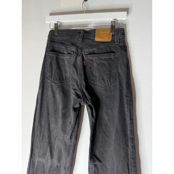 Levis Dad Jean Womens 24 Washed Black High Rise Straight Leg Denim Pants - Image 2