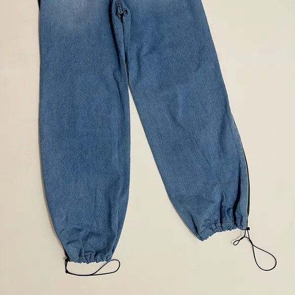 AUSTIN LANDING Sporty Jogger Jeans Green Stripes‎ Denim Back Size 5 Juniors - Image 9