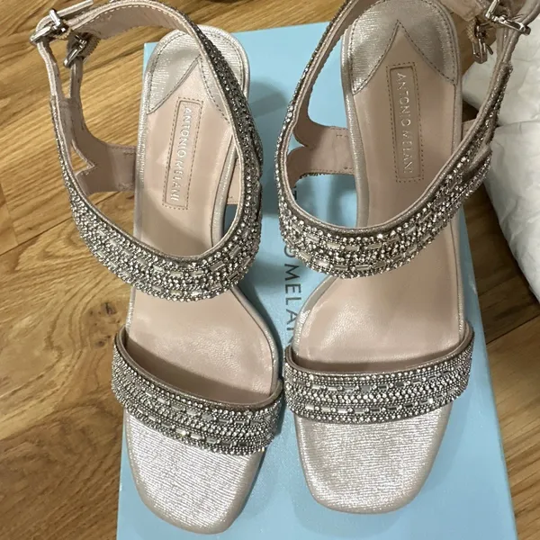 Antonio Melani Haelee Rhinestone Dress Sandals with box Size 7.5 - Image 13
