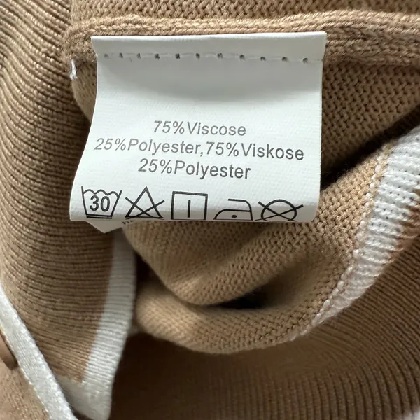 Grace Karin Women's Short Sleeve Button Front Cardigan NEW Tan White‎ S - Image 5