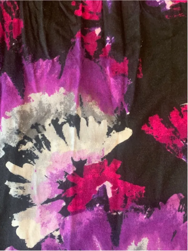 ANA Maxi Dress NWT Large Black Purple Tie Dye Floral - Image 8