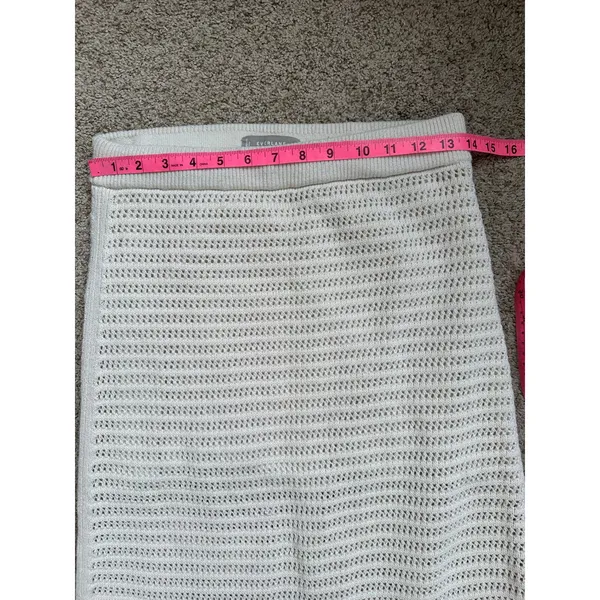 Everlane The Crochet Knit Skirt In Cream White Medium Organic Cotton - Image 9