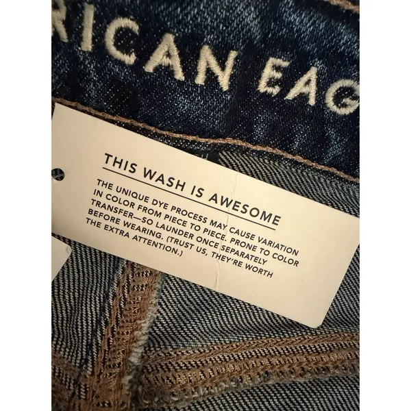 American Eagle Super High Rise Straight Jeans Women's Size 8 Short NWT Dark Wash - Image 7