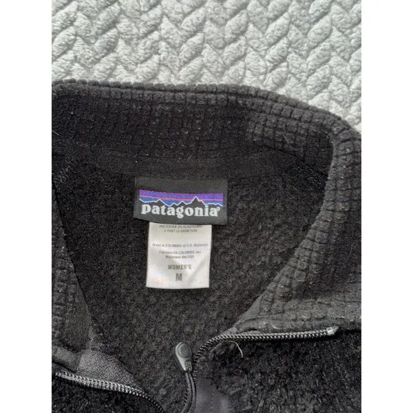 Patagonia Women's Black R1 Polartec Power Grid Full-Zip Fleece Jacket Sz Medium - Image 7