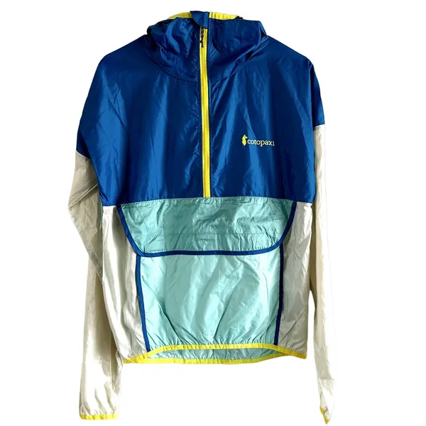 Cotopaxi Neon Teca Half Zip Windbreaker Colorblock Hooded Outdoor Hiking Blue XS - Image 2