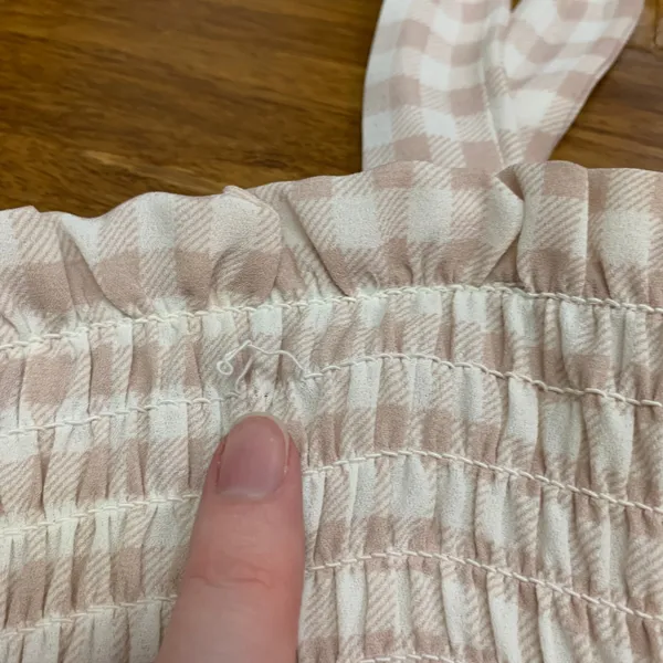 Altar'd State Gingham‎ Smocked Tiered Sundress Tie Strap Pink White Women Size S - Image 3