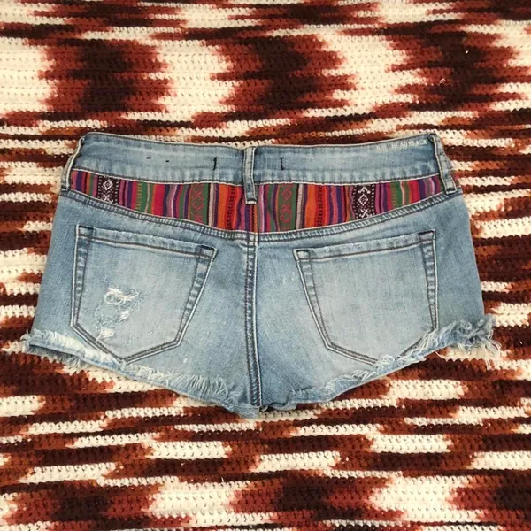 Bullhead Black Y2K 2000s Micro Mini Baddie Low Rise Denim Jean Shorts - Image 2