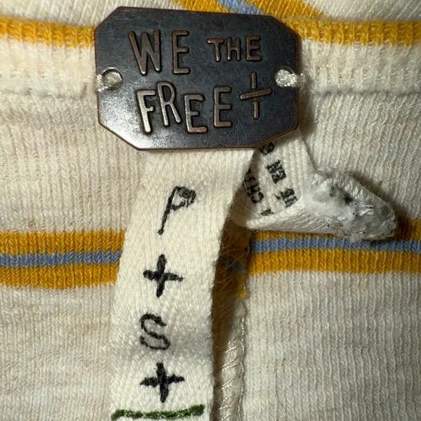FREE PEOPLE WE THE FREE Yellow &‎ Blue Stripe Tank Top Garden Tunic EUC Small - Image 8