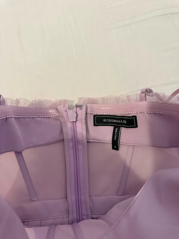 BCBGMAXAZRIA Corset Tulle Gown in Pink Tint - Image 5