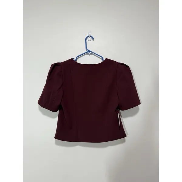 For Love & Lemons NWT Selena‎ Burgundy Short Sleeve Blazer Top Size XL - Image 7