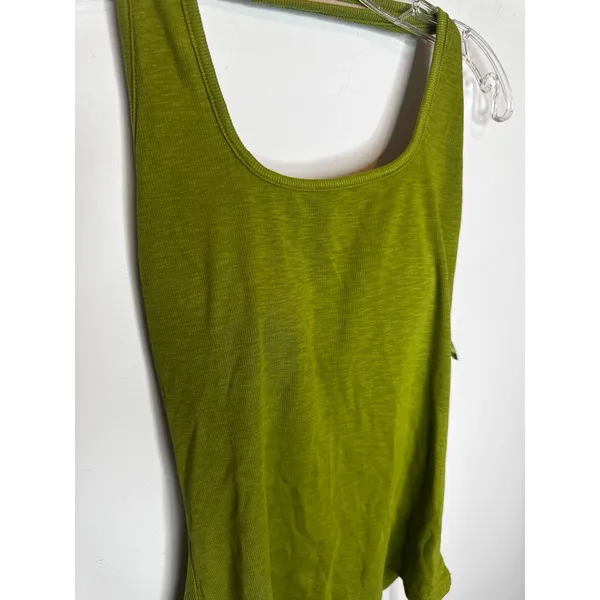 OGL Scoop Neck Side Ruched New Airy Bra Tank Top Peridot Green Size M New - Image 5