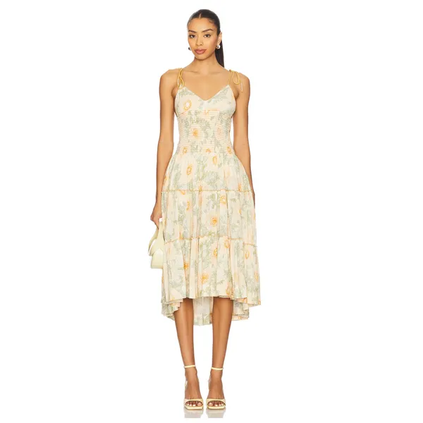 Free People Adriel Tie Strap Tiered Midi Dress Size Small - Image 13