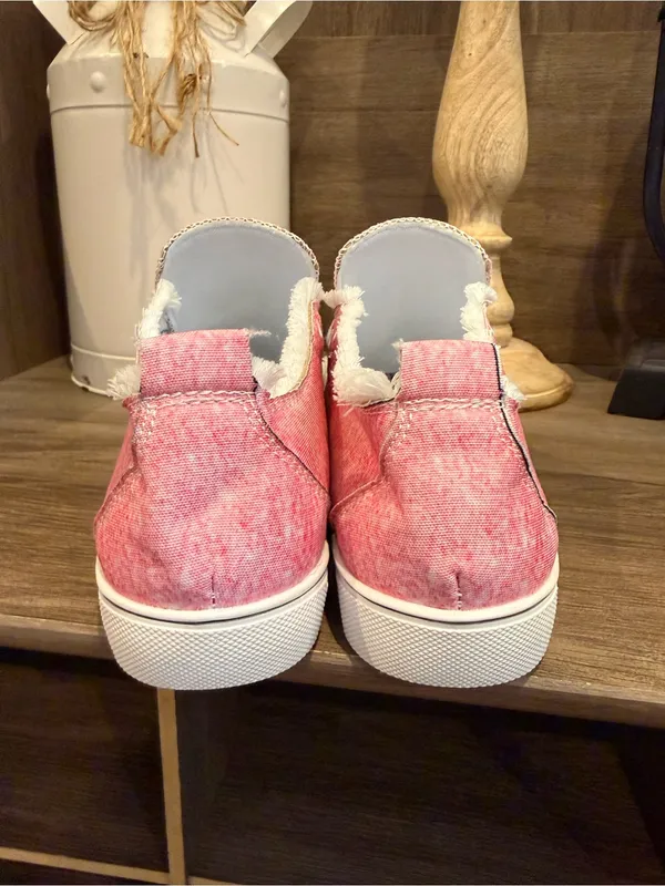 Pink Ombre Leopard Casual Sneakers Size 7 - Image 5