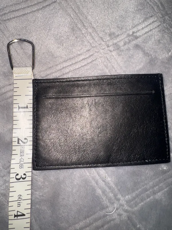 Etienne Aigner 100% lambskin mini Black Leather pocket Cardholder Wallet - Image 3