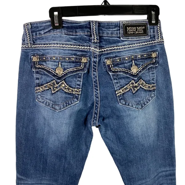 Miss‎ Me Jeans Women’s Size 29 Easy boot cut blue Denim Embellished Pockets - Image 10