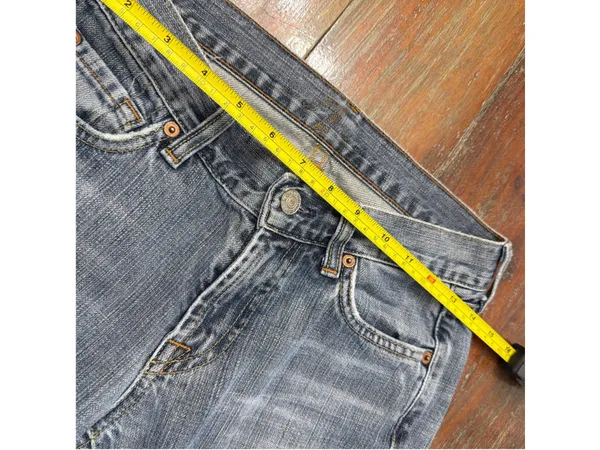 7 For All Mankind Bootcut VTG Y2K Jeans Raw Cut Hem Made in USA 100% Cotton 26 - Image 12