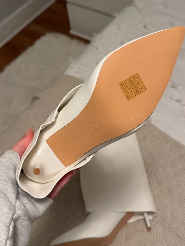 White Heeled Boots Size 7.5 - Image 3