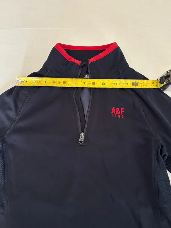 Abercrombie & Fitch A&F 1892 Black Quarter Zip Athletic Pullover Women’s Small - Image 3