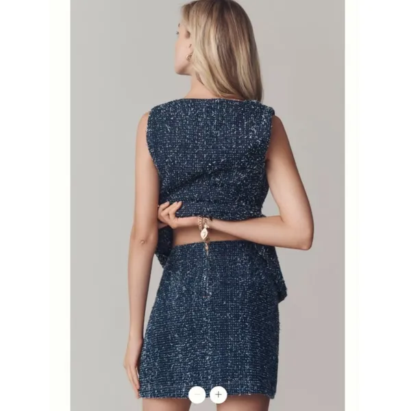 Anthropologie Maeve Maeve Needle Punched Denim Mini Skirt - Image 2