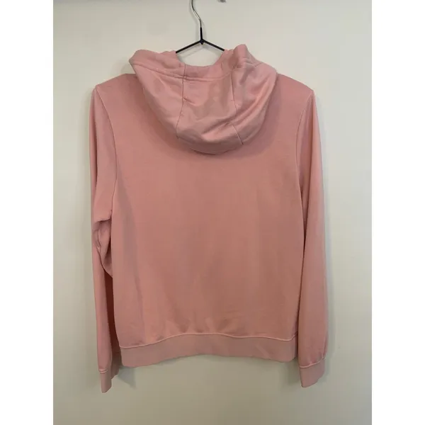 Nike Hoodie Women XS Pink Good Cowl Neck Gold Glitter Logo Pullover Sweatshirt - Image 4