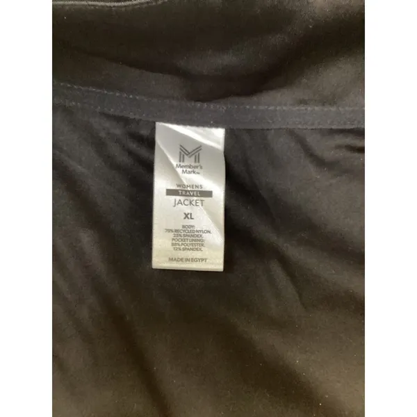 Members Mark Womens Travel Jacket Black Full Zip Mock Neck XL Recycle Nylon NWOT - Image 3