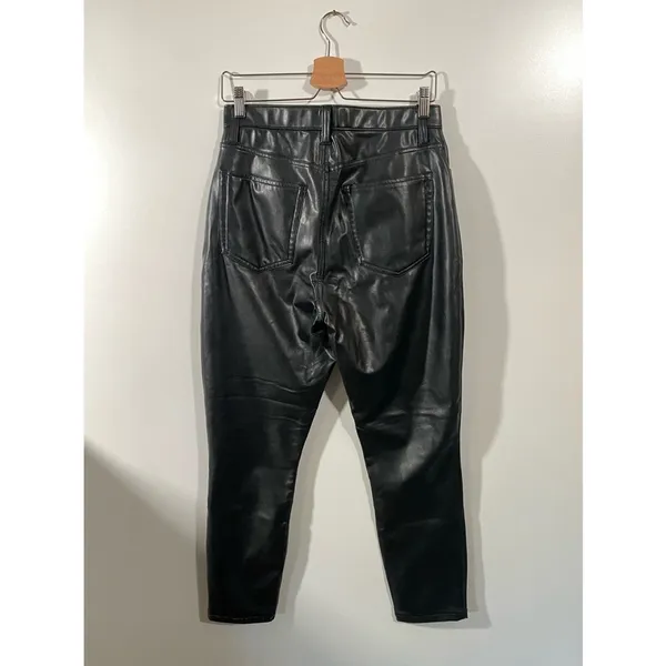 A&F Vegan Leather Pants Black Slim Fit Size 10 Size 30 - Image 3