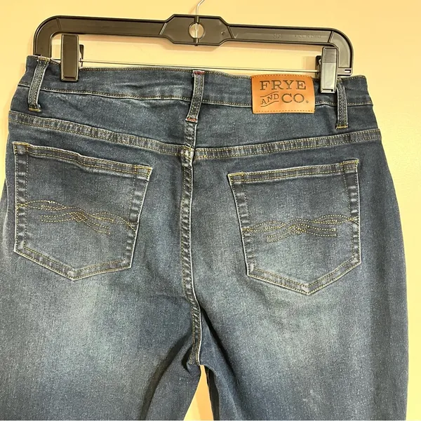 Frye and Co Women's High Rise Raw Hem Button Fly Boot Cut Jeans Size 10‎ - Image 6