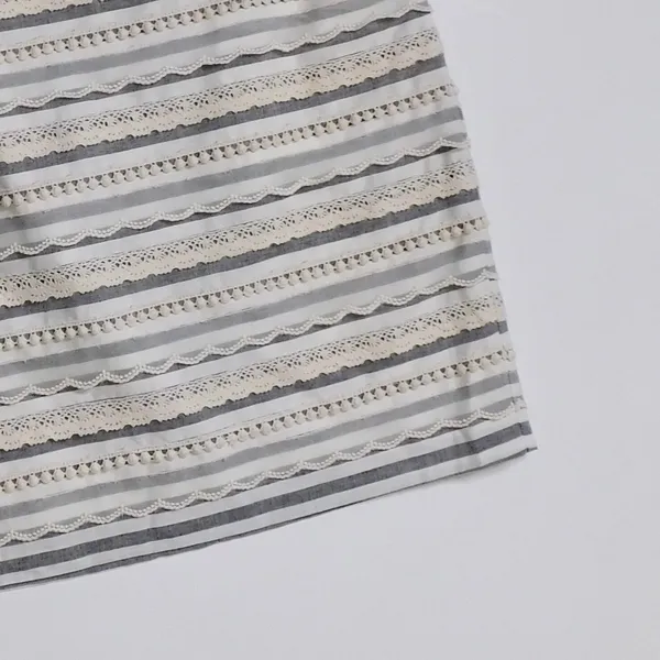 Anthropologie TABITHA Sailing Lace Pencil Skirt Striped Crochet Lace Scallops 6 - Image 5