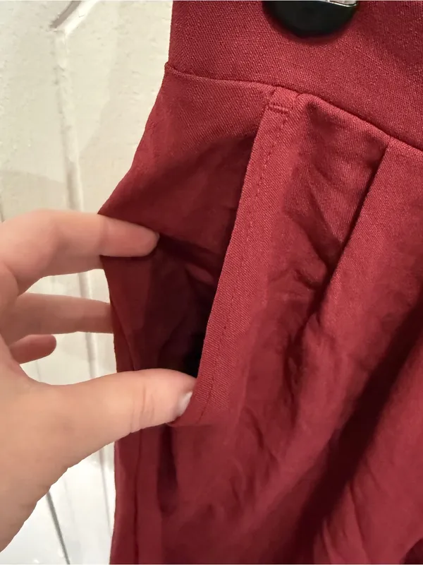 Halara Red High-Waisted Midi Casual Flare Skirt - Image 3
