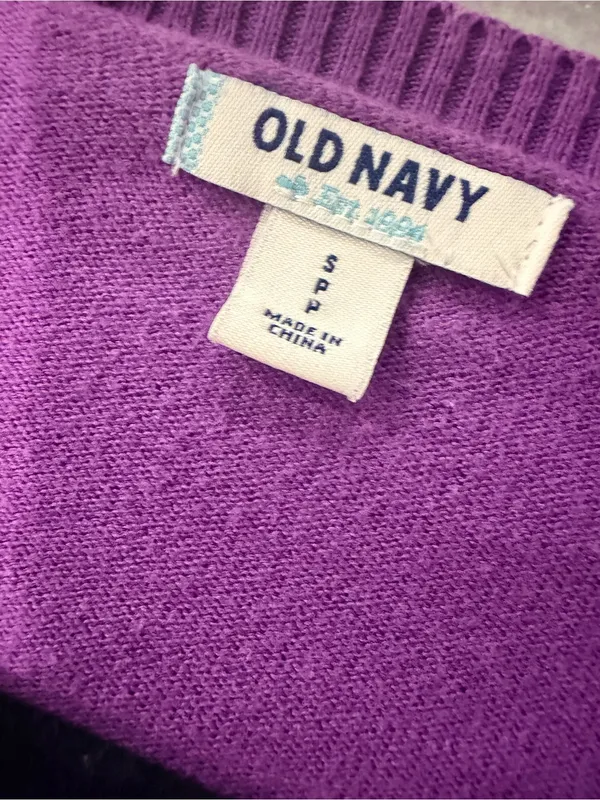 Old Navy Size S Purple Magenta V-Neck Button Front Knit Cardigan 100% Cotton - Image 9