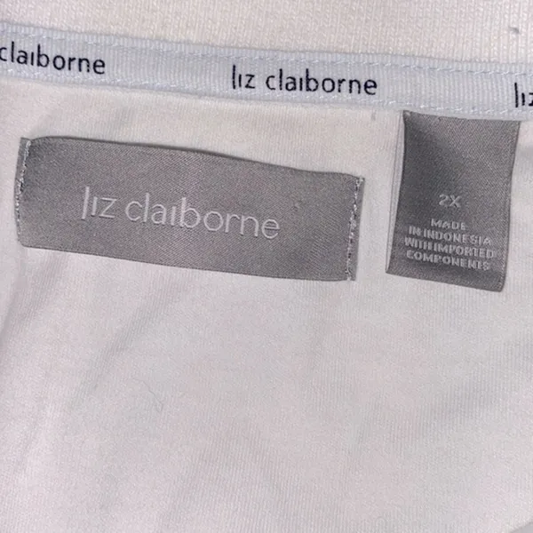 Liz Claiborne vintage white polo top size 2X - Image 4