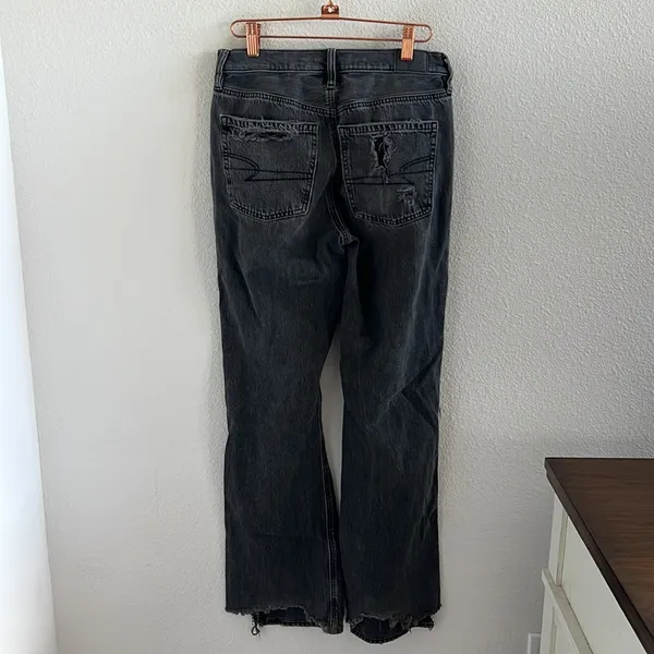 American Eagle 90s Bootcut Boot Cut Distressed Black Denim Jeans 4 - Image 5