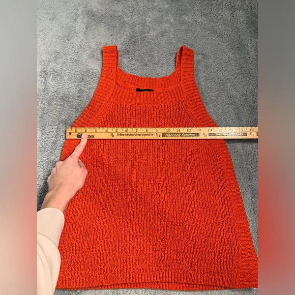 J. Crew Orange Knit Sleeveless tank Top medium - Image 5
