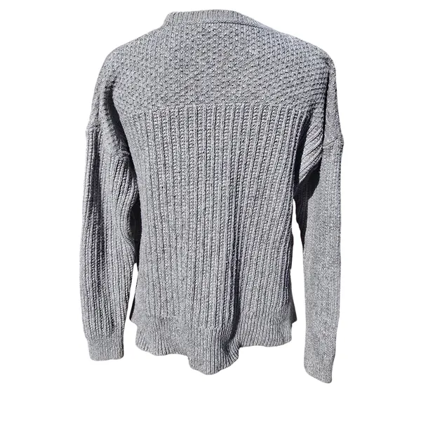 Madewell Textured Knit‎ Gray Sweater Crew Neck Long Sleeve Casual Womens Size M - Image 4