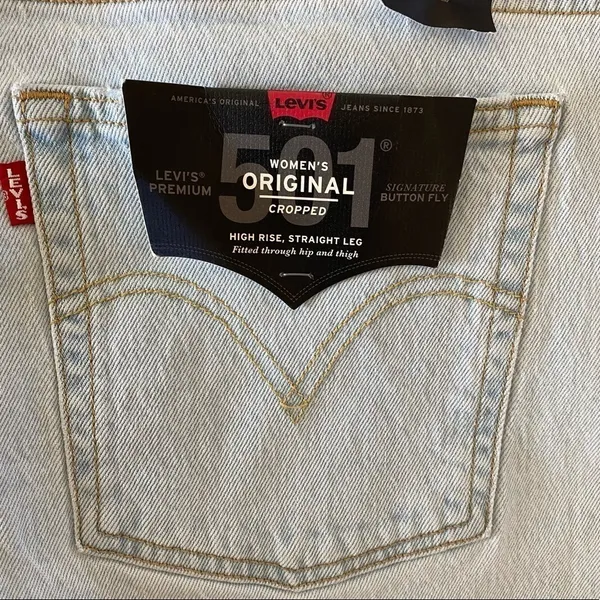 LEVI’S Cropped High Rise Straight Leg 501 Jean Size 26 NEW - Image 7
