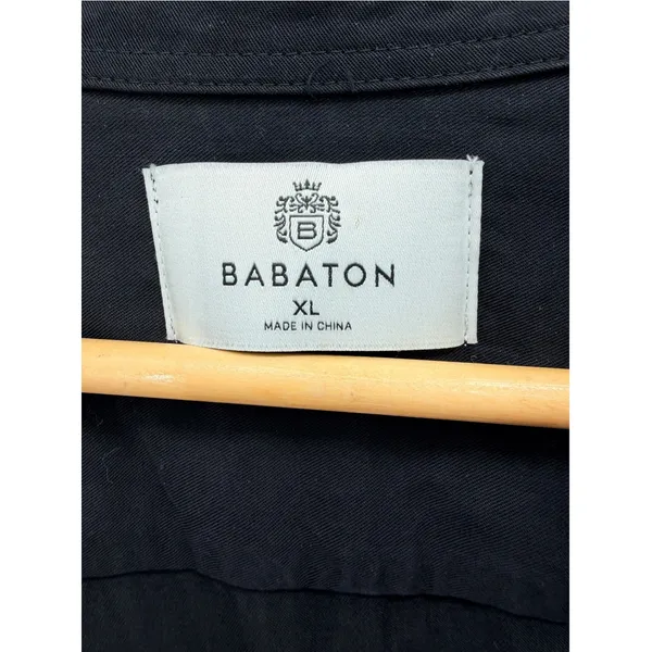 Aritzia Babaton Black Roll Tab Utility Button Down Shirt Blouse XL Quiet Luxury - Image 4